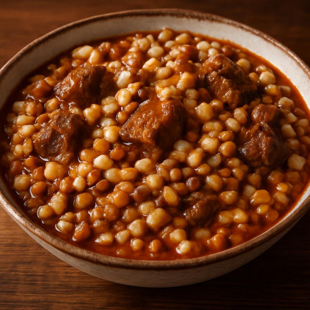 Entree: Botswana – Southern Culinary Region – Dikgobe (Hearty boiled samp and cowpeas stew often cooked with meat) recipe