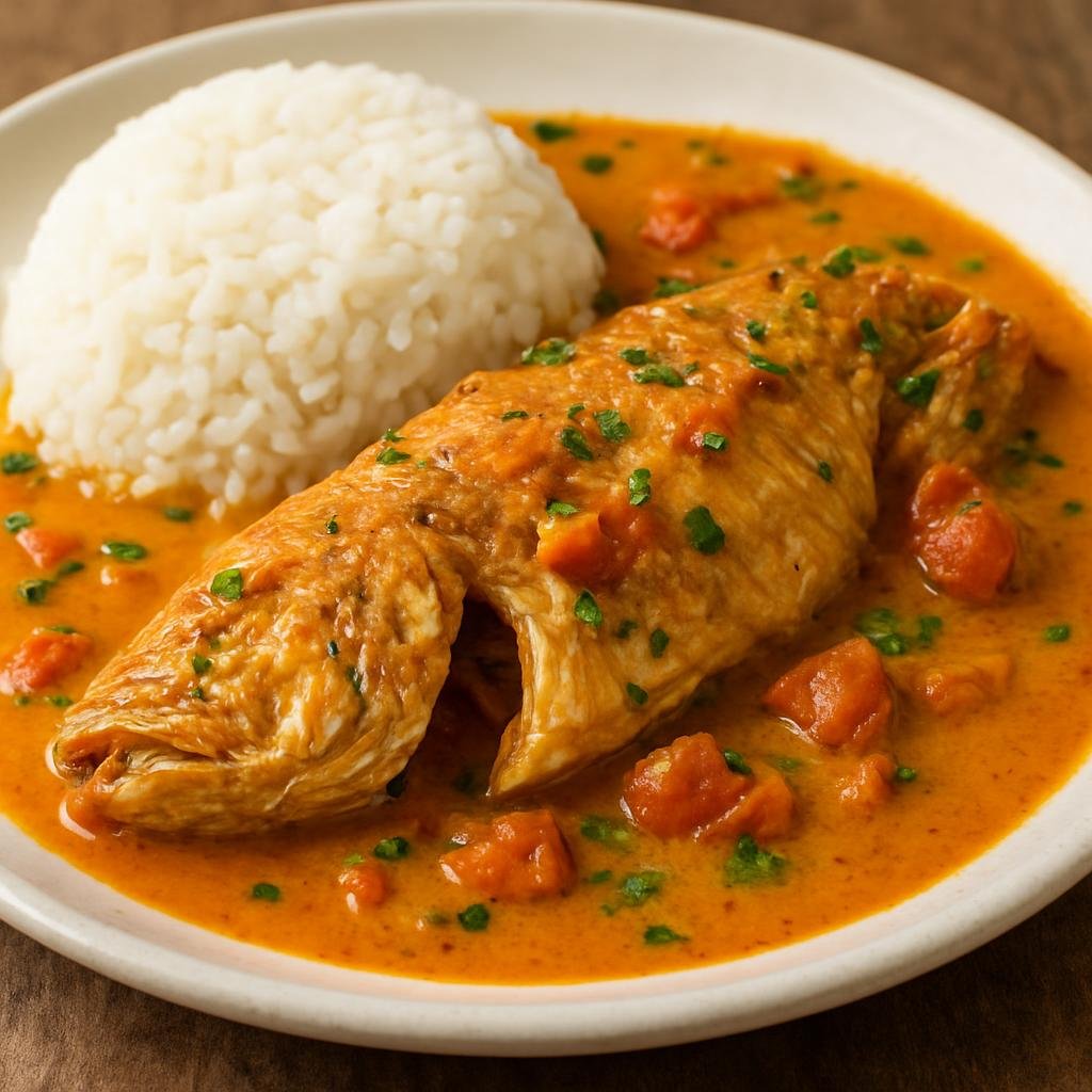Entree: Dominican Republic – Southern Culinary Region – Pescado con Coco (Fish stewed in a fragrant coconut milk and tomato sauce) recipe