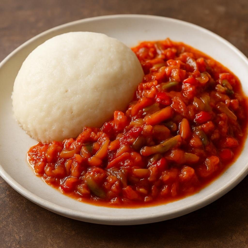 Entree: Eswatini – Southern Culinary Region – Chakalaka with Pap (Spicy vegetable relish served with a firm maize-meal porridge) recipe