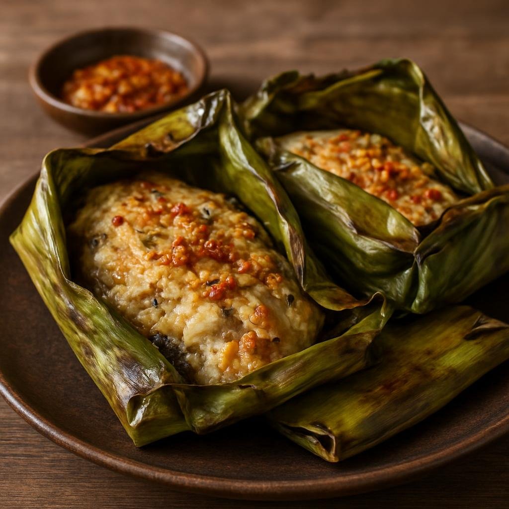 Entree: Laos – Vientiane & Central Laos – ໝົກປາ ➤ mok pa (Steamed seasoned fish cooked in banana leaf packets) recipe