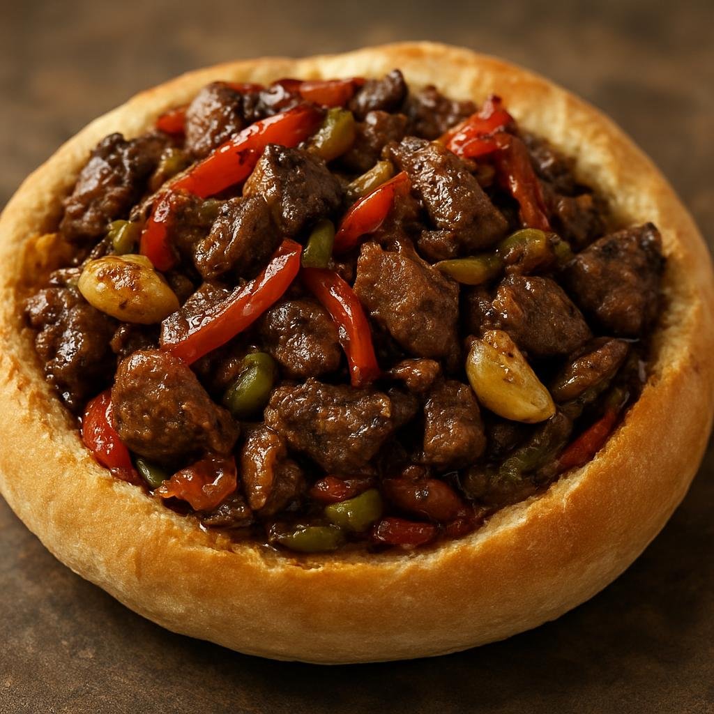 Entree: Egypt – Egyptian Street Food – كبدة إسكندراني ➤ Kibda Iskandarani (Alexandrian-style spiced pan-fried liver with garlic, peppers, and vinegar, served hot often in bread) recipe