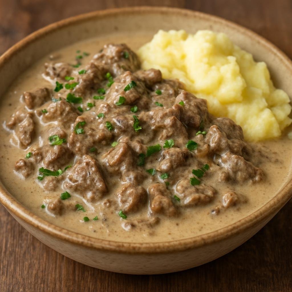 Entree: Finland – Lapland – Poronkaristys (Slow-simmered Lapland reindeer stew in a savory cream gravy) recipe