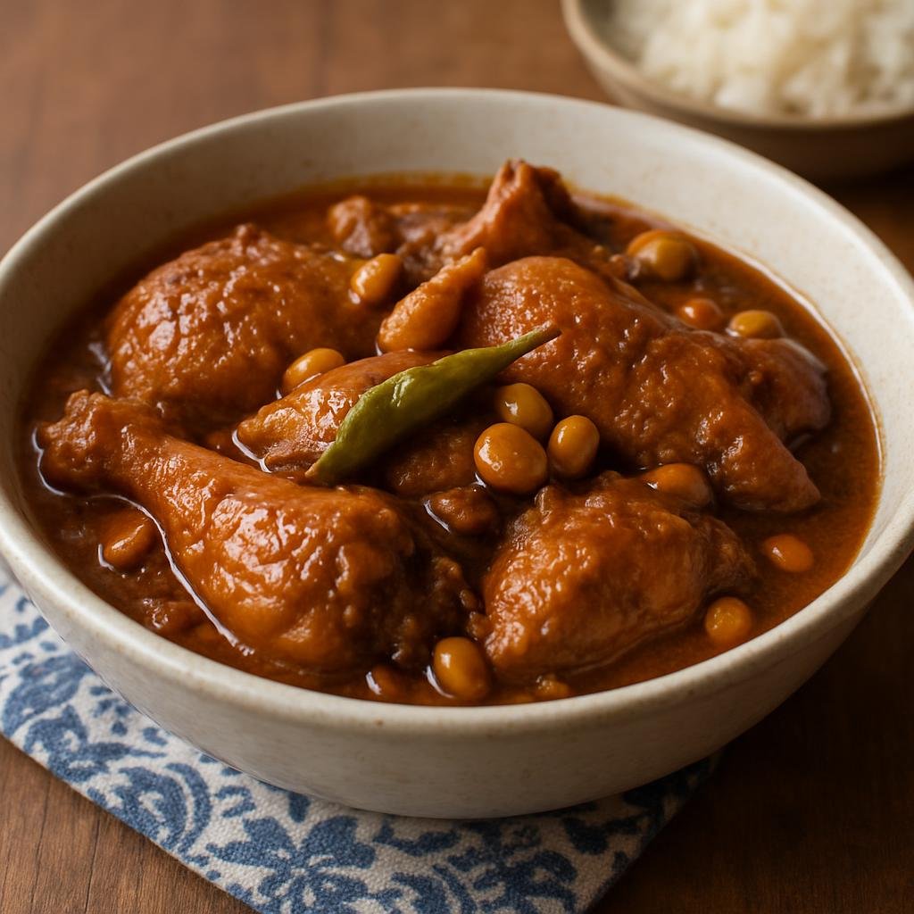 Entree: Singapore – Peranakan Singapore – Ayam Pongteh (Braised Peranakan chicken in a sweet-savory fermented soybean and palm sugar gravy) recipe