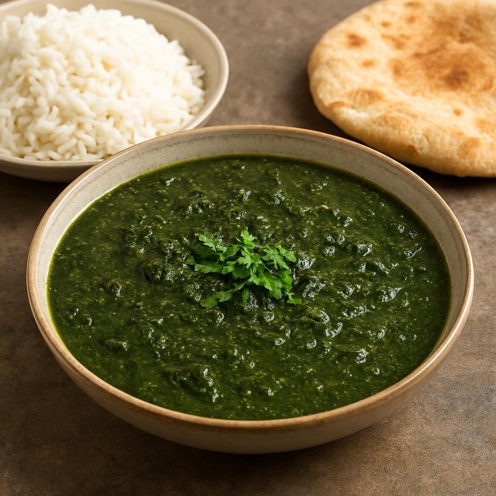 Entree: Egypt – Egyptian Street Food – ملوخية ➤ Mulukhiyya (Egyptian jute-leaf stew cooked in garlicky coriander broth, served with rice or bread) recipe