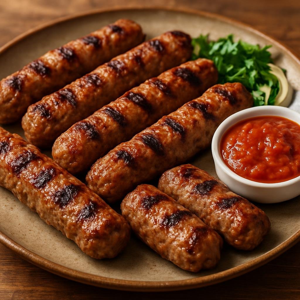Entree: Bulgaria – Southern Culinary Region – Кебапче ➤ Kebapche (Char-grilled spiced ground meat shaped into skinless sausages) recipe