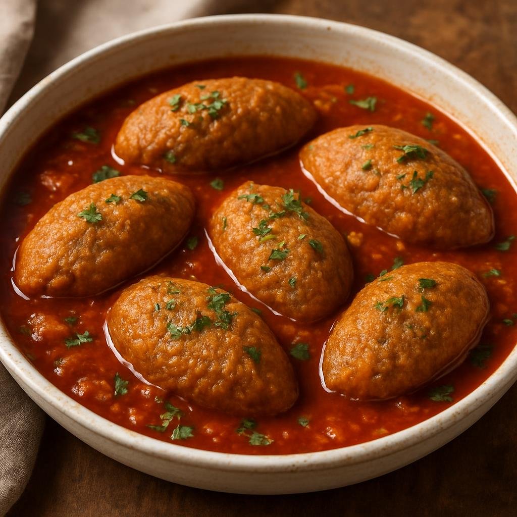Entree: Iraq – Marsh Arab Cuisine – كبّة حمّوث ➤ Kubbah Hamūth (Marsh-Arab sour fish–filled bulgur dumplings simmered in a tangy tamarind and tomato broth) recipe