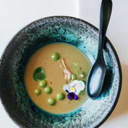 Soup: United States – Roasted Fennel, Pea, and Lemon Broth Soup recipe