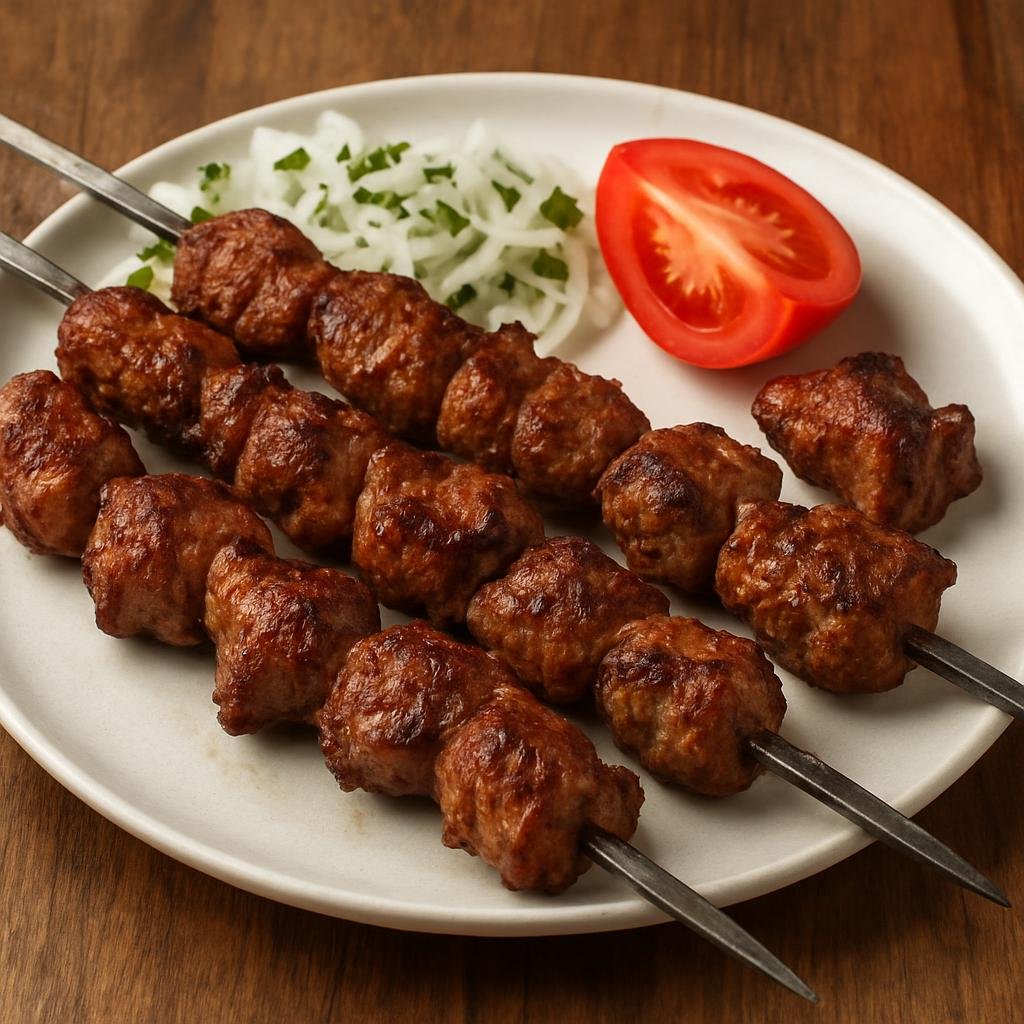 Entree: Uzbekistan – Samarkand – Tandir Kabob (Skewered marinated lamb cooked in a tandir or very hot grill for smoky tender kabobs) recipe