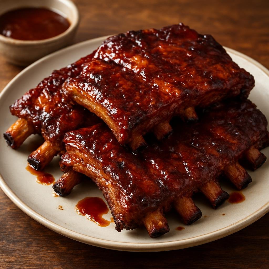 Entree: Antigua and Barbuda – Southern Culinary Region – Barbecue Pork Ribs (Slow-cooked Caribbean pork ribs glazed with a sweet-spicy Antigua-style barbecue sauce) recipe