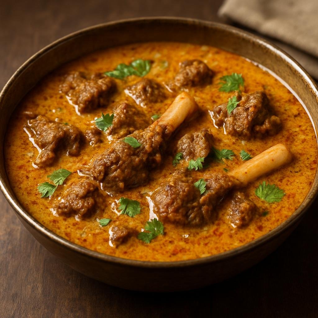Entree: India – Rajasthan – मोहन मांस ➤ Mohan Maans (Rajasthani slow-cooked mutton in a fragrant milk-and-spice gravy) recipe
