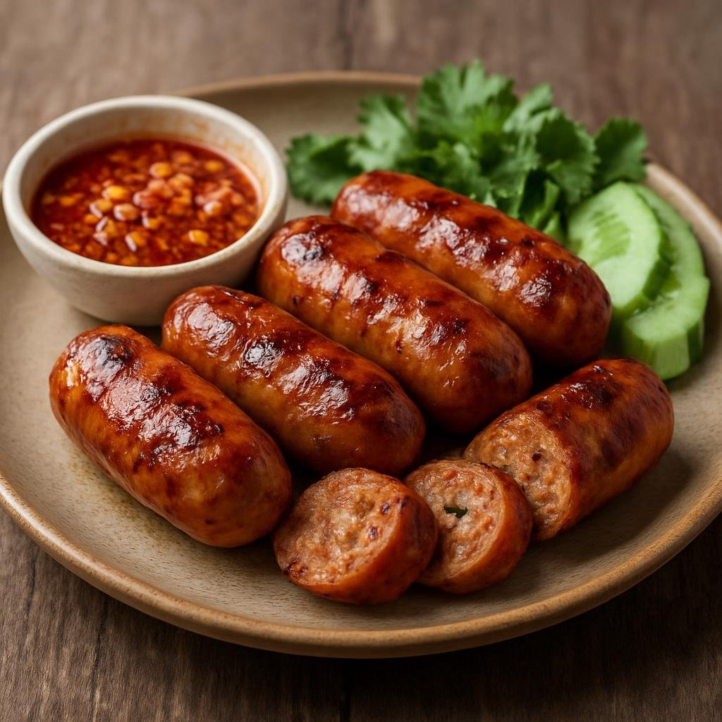 Entree: Thailand – Northeastern Isan – ไส้กรอกอีสาน ➤ sai krok isan (Northeastern Thai fermented pork sausages, garlicky and tangy, traditionally grilled) recipe