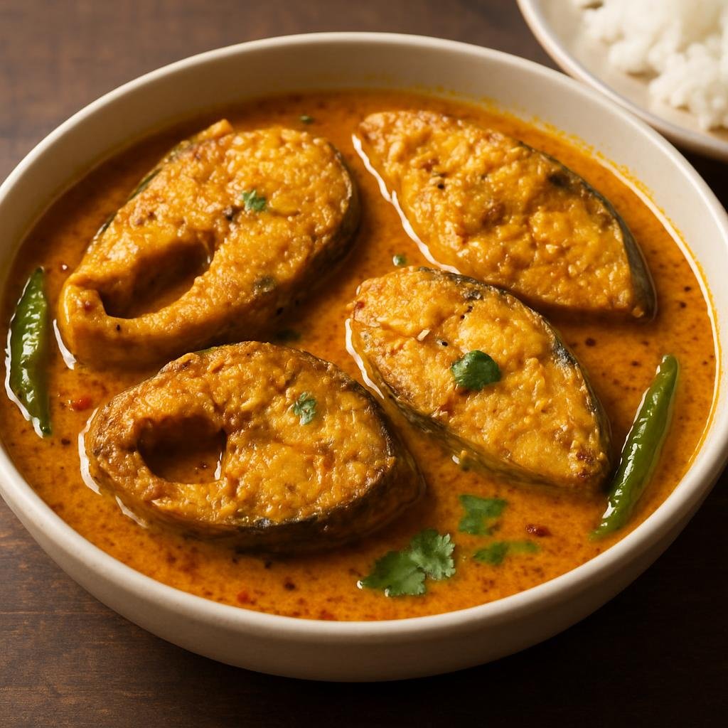 Entree: Bangladesh – Chittagong – চট্টগ্রামের মাছের কারি ➤ Chattogramer Macher Kari (Spicy mustard- and turmeric-scented fish curry from the Chittagong region of Bangladesh) recipe