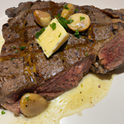 Entrée: United States – Pan-Seared T-Bone Steak with Garlic Butter recipe