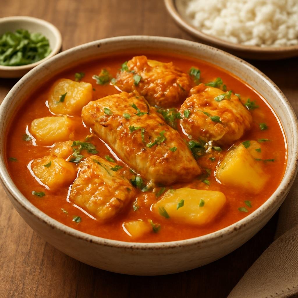 Entree: Brazil – Ceara – Peixada Cearense (Ceará-style fish stew in coconut-tomato broth with cassava and herbs) recipe