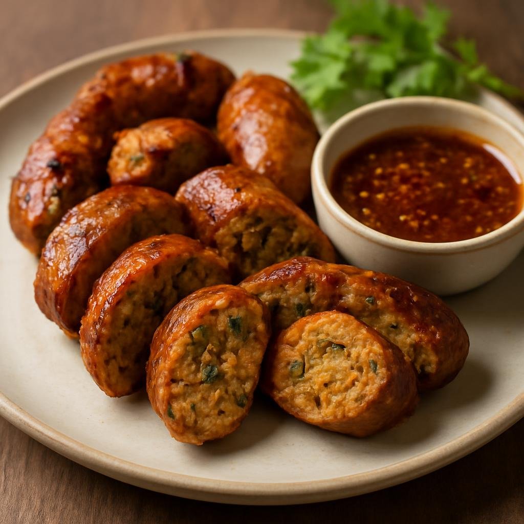 Entree: Thailand – Northern Thailand – ไส้อั่ว ➤ sai ua (Northern Thai grilled herb and spice pork sausage) recipe