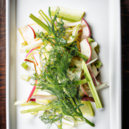 Shaved Fennel, Watercress, and Apple Salad with Mustard-Horseradish Vinaigrette recipe