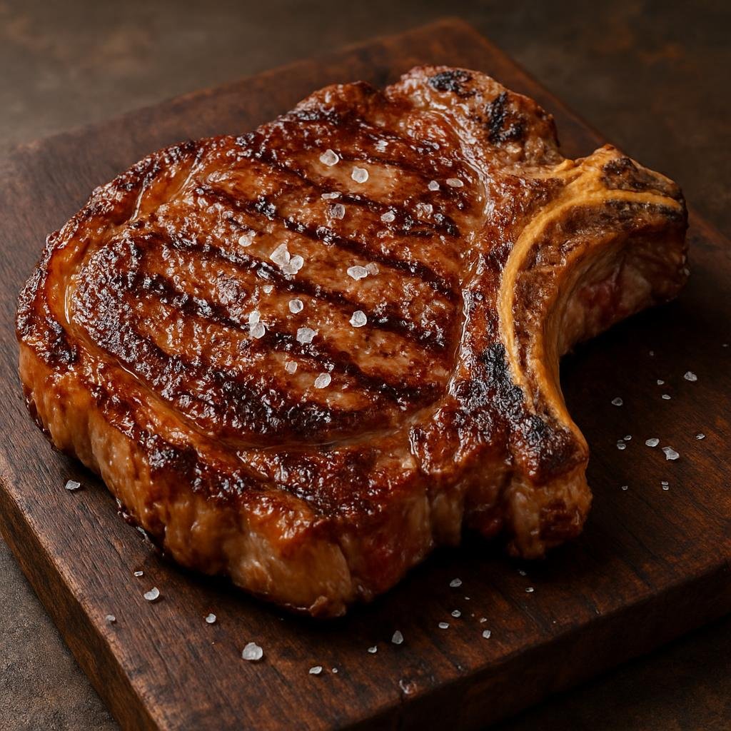 Entree: Spain – Basque Country – Txuleta (Thick, bone-in rib steak grilled Basque-style over hot coals and simply seasoned with coarse salt) recipe