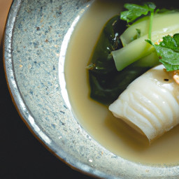 Appetizer: Japan – 柚子昆布のささやき出汁 ▶ Yuzu-Kombu no Sasayaki Dashi (Yuzu-Kombu Whisper Broth) recipe