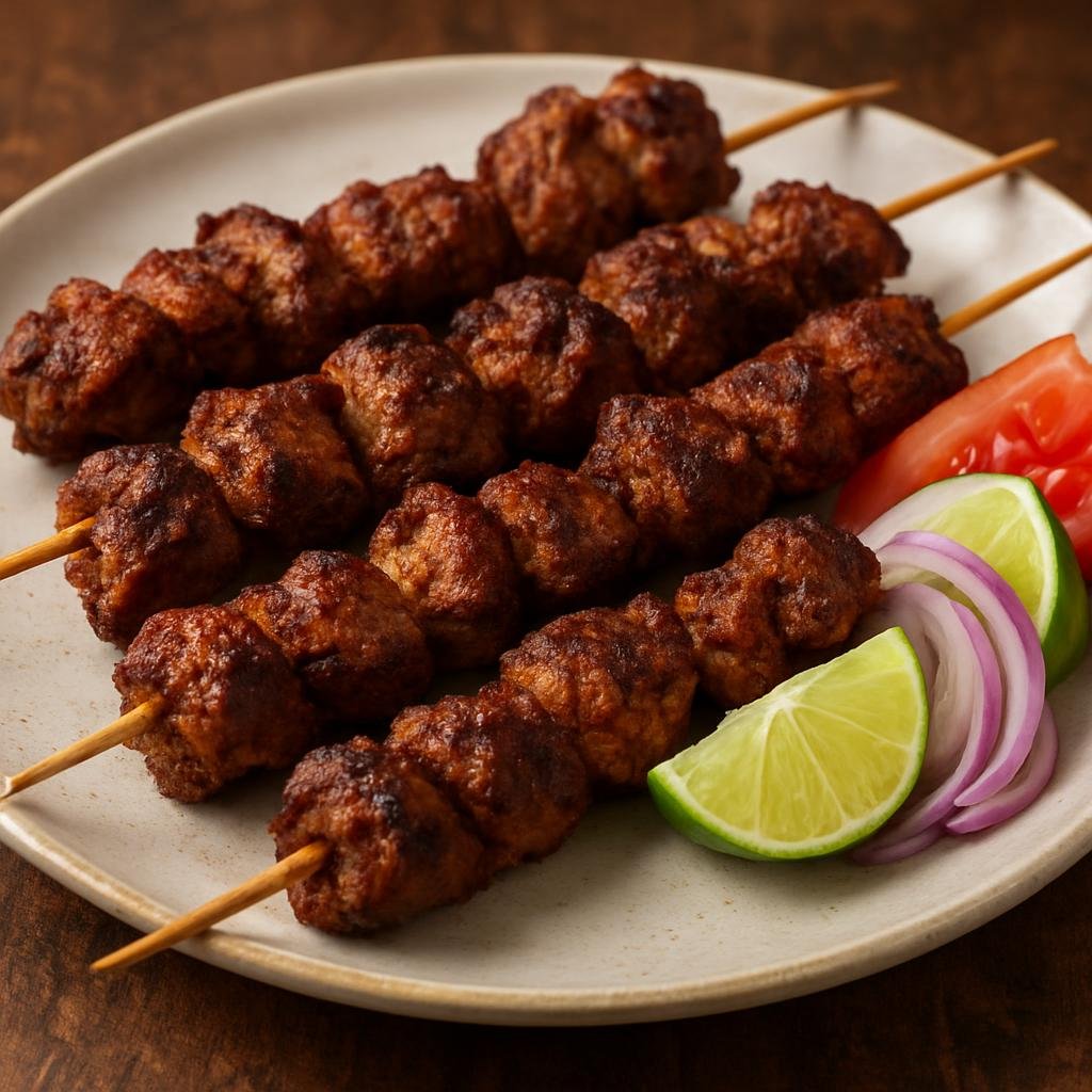 Entree: Tanzania – Zanzibar – Mishkaki (Marinated spiced meat pieces skewered and grilled, the classic East African kebabs of Zanzibar) recipe