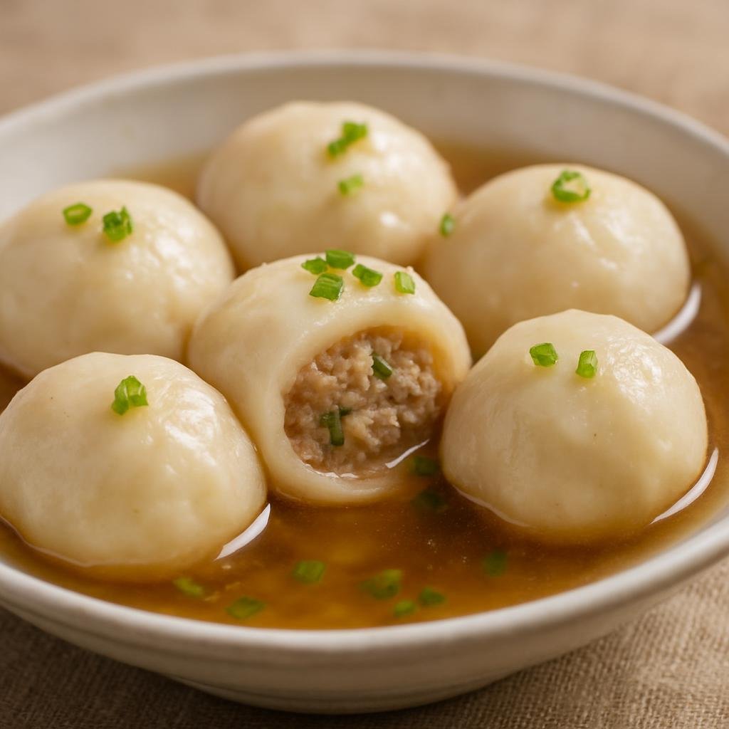 Entree: China – Fujian – 福州鱼丸 ➤ Fúzhōu yúwán (Springy fish balls from Fuzhou often filled with seasoned minced pork) recipe