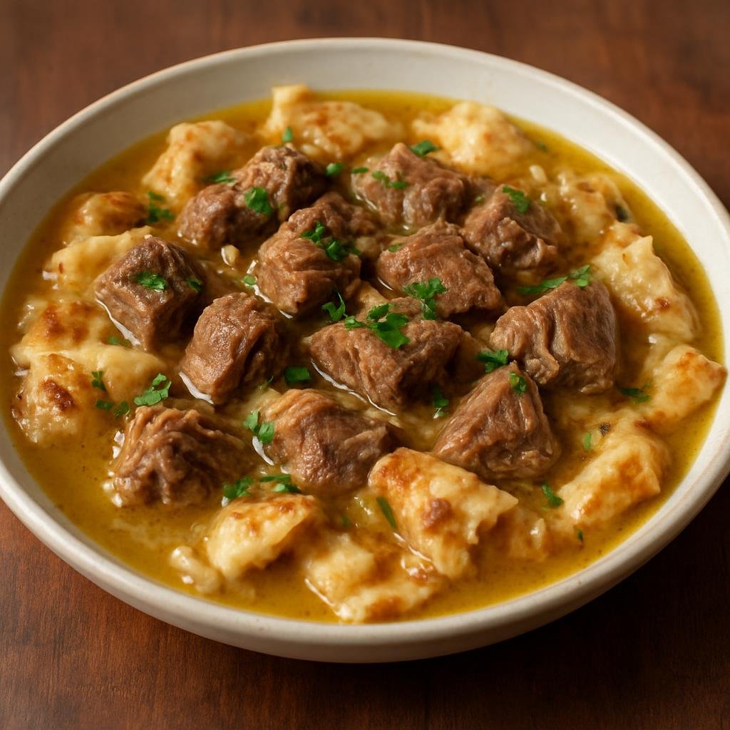 Entree: Syria – Syrian Kurdish Cuisine – تشريب كردي ➤ Tashrīb Kurdī (Stewed lamb and broth poured over torn flatbread to make a savory soaked-bread stew) recipe