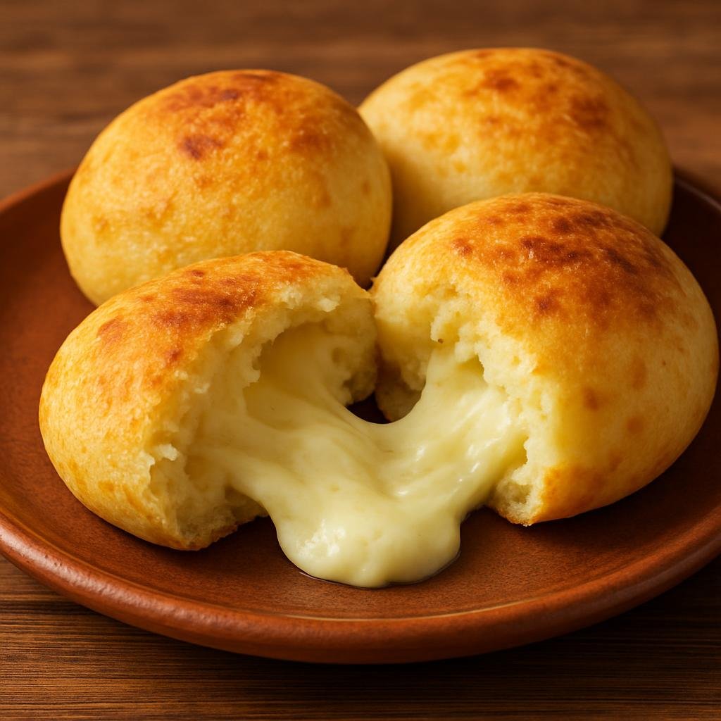 Entree: Colombia – Cauca & Valle – Pandebono Relleno (Cheesy filled Colombian cassava starch and cornmeal bread rolls) recipe