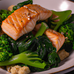 Entrée: United States – Broccoli and Spinach Salmon Stir-Fry recipe