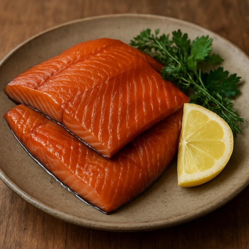 Entree: Chile – Patagonia – Salmon Ahumado (Patagonian-style smoked salmon fillets cured and smoked over native wood, served with lemon and herbs) recipe