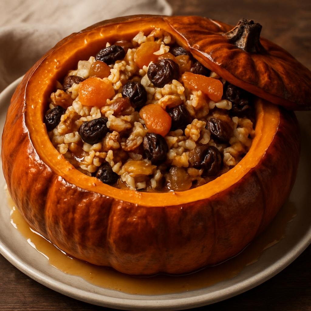 Entree: Armenia – Yerevan & Central Armenia – Ղափամա ➤ Ghapama (Roast pumpkin filled with sweet rice, dried fruits, nuts, and honey) recipe
