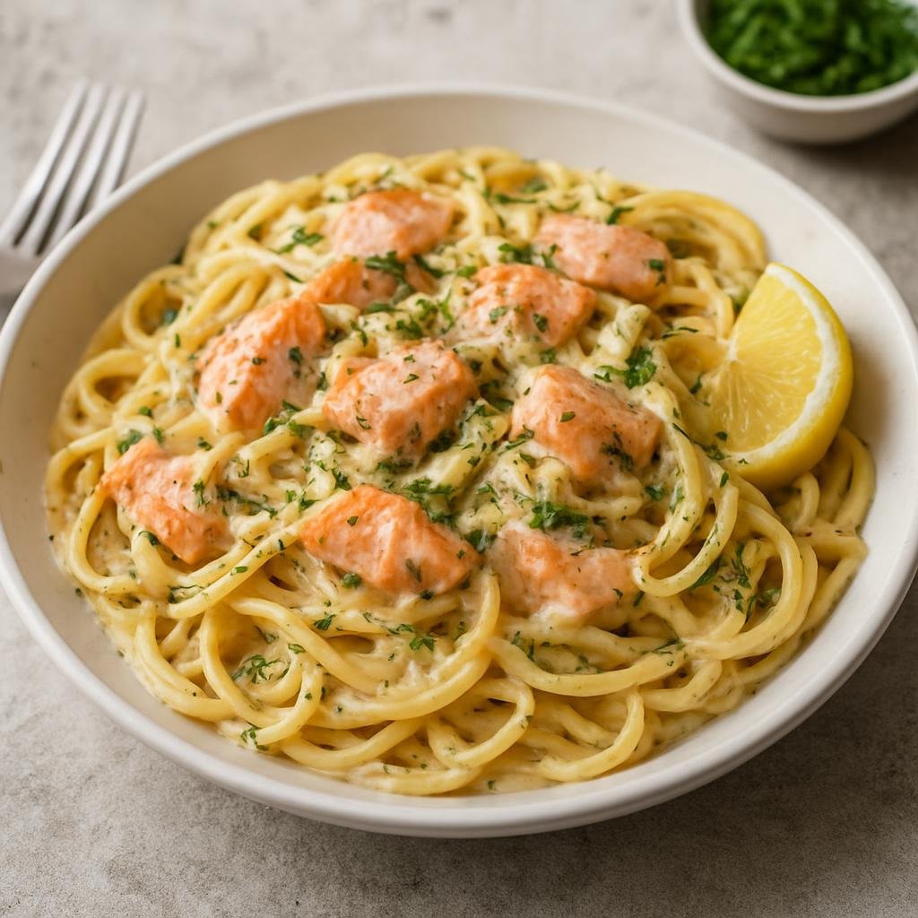 Entree: Finland – Southern Finland – Savulohipasta (Pasta with smoked salmon in a creamy dill and lemon sauce) recipe