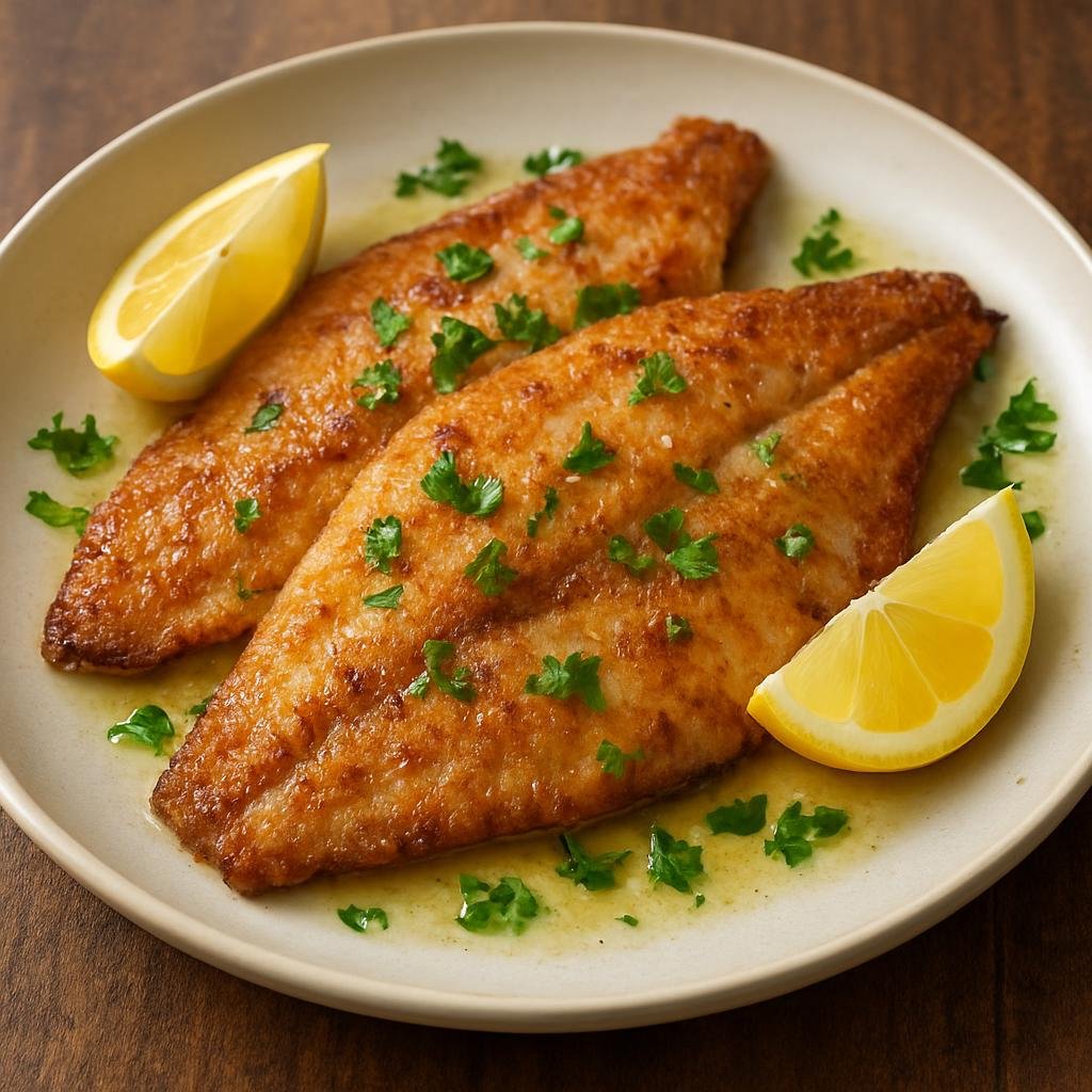 Entree: Netherlands – North Sea Coast – Gebakken Schol (Pan-fried plaice fillets cooked in butter and finished with lemon and parsley) recipe