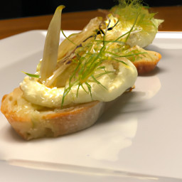 Appetizer: United States – Shaved Fennel and Green Apple Crostini with Lemon Ricotta recipe