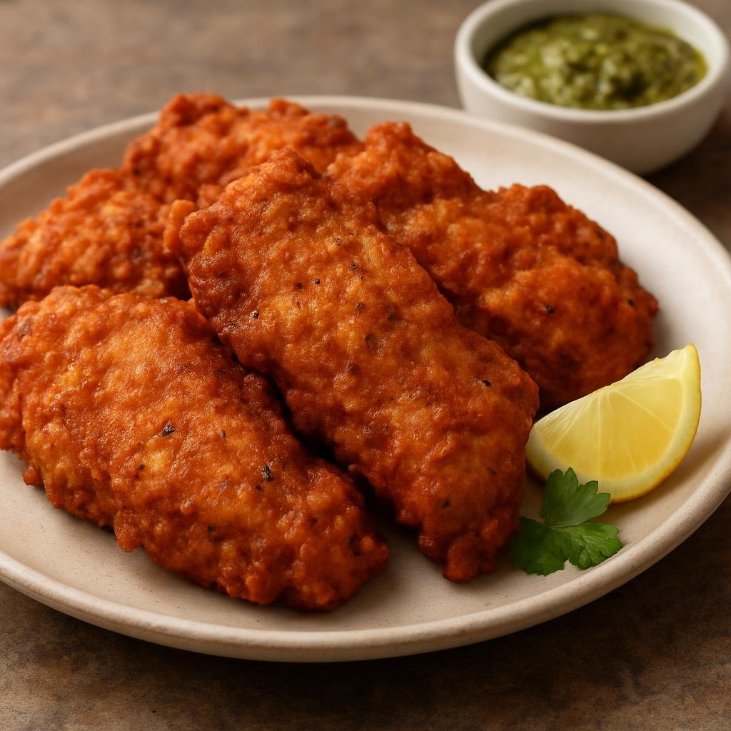 Entree: India – Punjab – ਅੰਮ੍ਰਿਤਸਰੀ ਮੱਛੀ ➤ Amritsari Machhli (Spiced, battered and deep-fried Punjabi-style fish from Amritsar) recipe