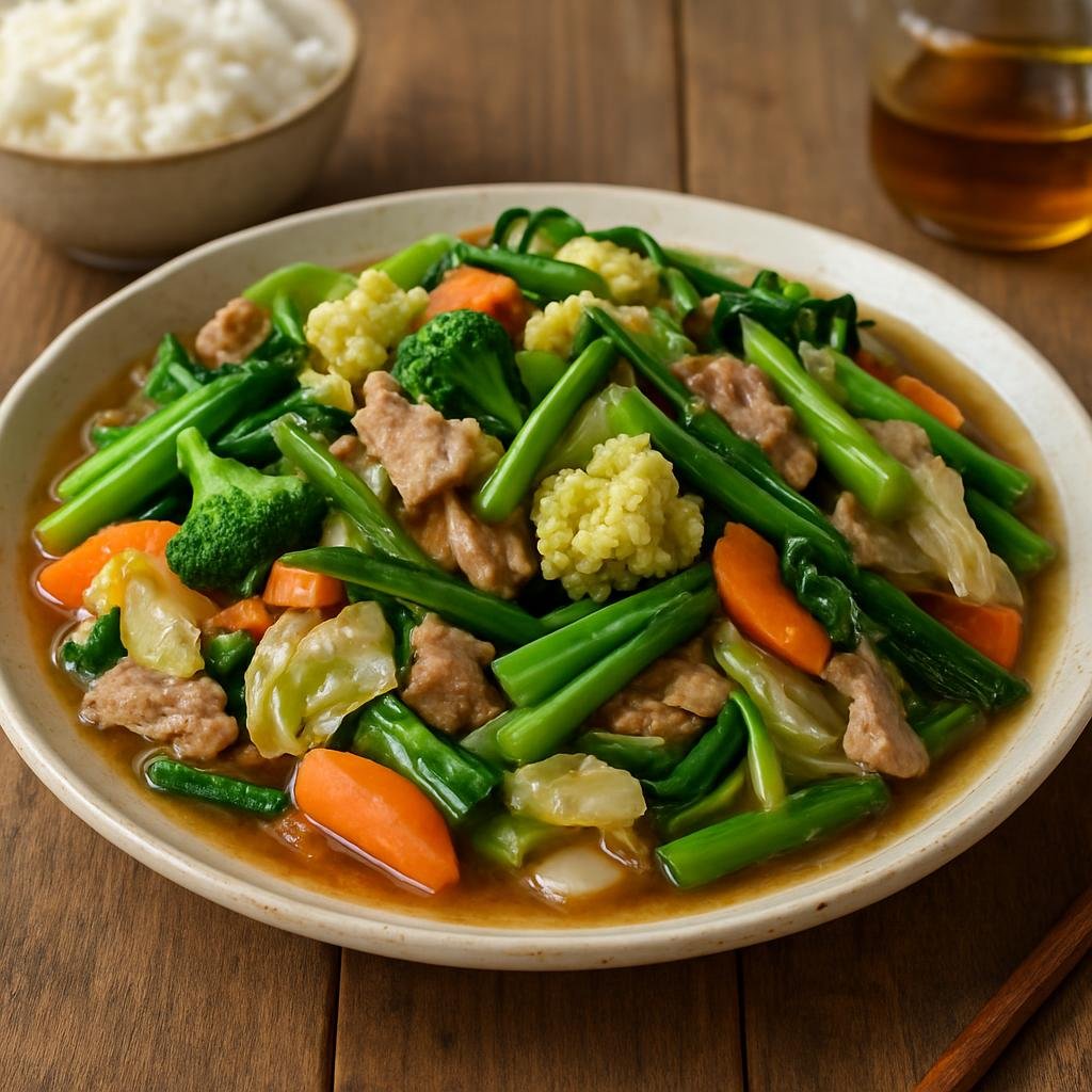 Entree: Indonesia – Chinese-Indonesian – Cap Cai (Stir-fried mixed vegetables in a light savory sauce, often with meat) recipe