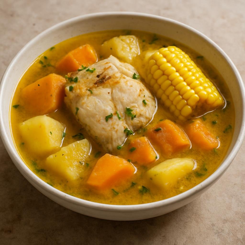 Entree: Spain – Canary Islands – Sancocho Canario (Hearty Canary Islands salt-cod and root vegetable stew) recipe
