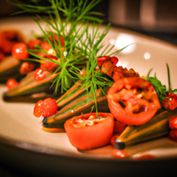Side Dish: United States – Blistered Okra and Tomatoes with Lemon-Thyme Finish recipe