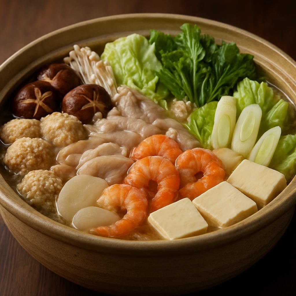 Entree: Japan – Kanto / Tokyo – ちゃんこ鍋 ➤ Chanko Nabe (Hearty Japanese communal hot-pot of mixed proteins and vegetables traditionally eaten by sumo wrestlers) recipe