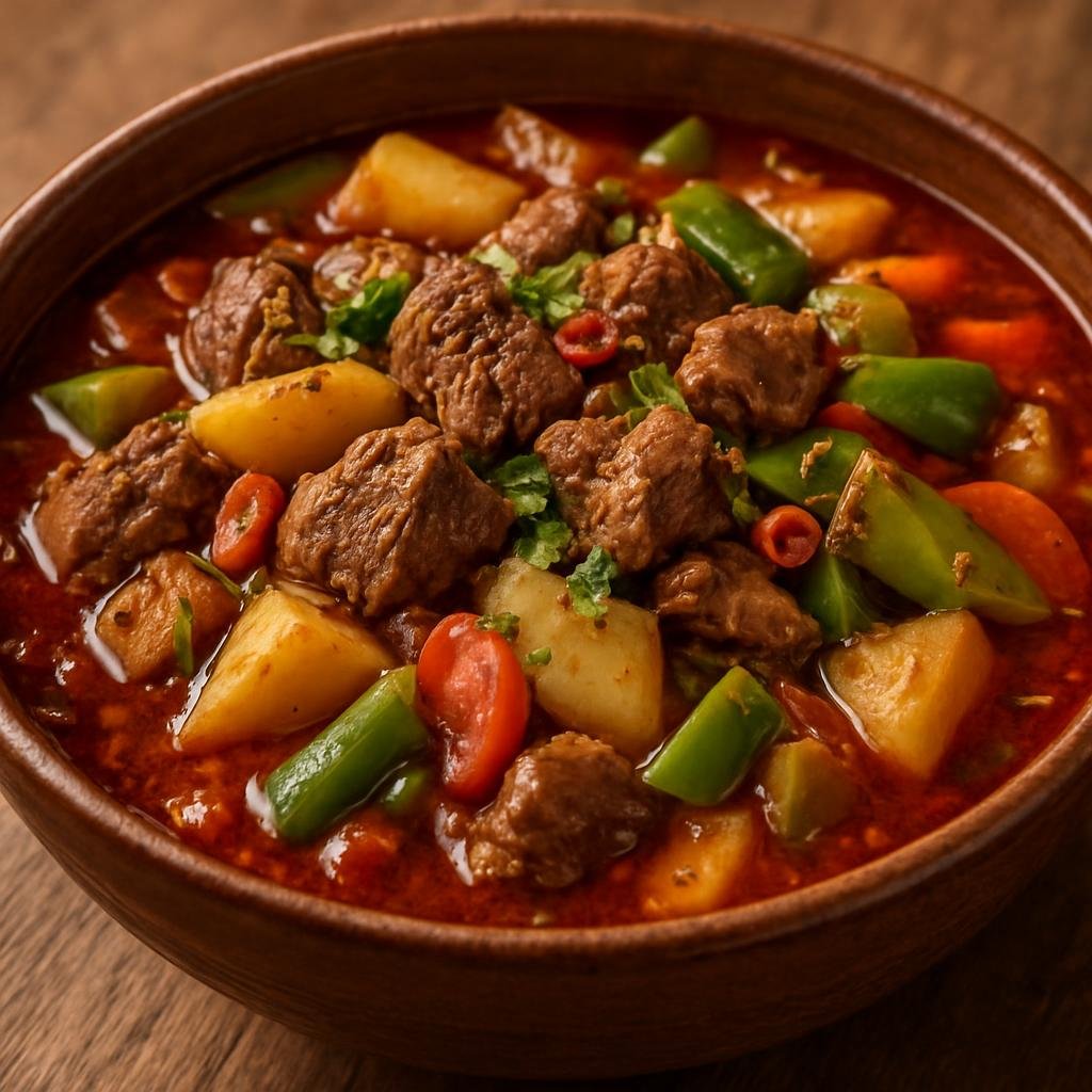 Entree: China – Gansu – 岷县羌锅 ➤ Mínxiàn Qiāngguō (Hearty spiced lamb and vegetable pot from Min County, braised in a savory chili-cumin broth) recipe