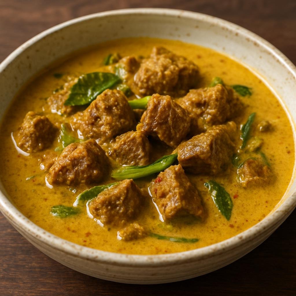 Entree: Philippines – Mindanao – Beef Kulma (Mindanaoan spiced beef stew in a fragrant coconut-turmeric gravy) recipe