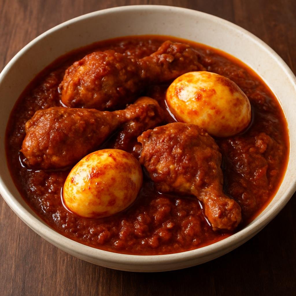 Entree: Ethiopia – Harar – ዶሮ ወጥ ➤ Doro Wat (Spicy Ethiopian chicken stew braised in berbere spice and spiced clarified butter, traditionally served with hard-boiled eggs) recipe