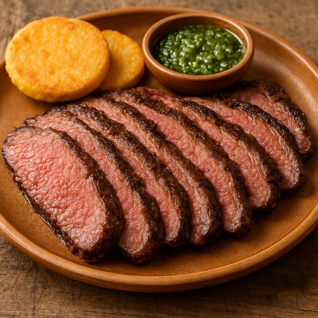 Entree: Colombia – Llanos – Mamona (Open-fire roasted young beef from the Llanos, simply seasoned and sliced) recipe