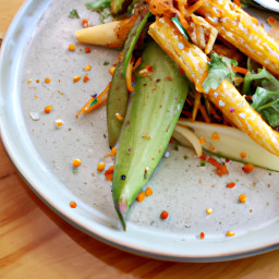 Side Dish: United States – Charred Corn, Jicama & Cucumber Salad with Chili-Lime Pepitas recipe