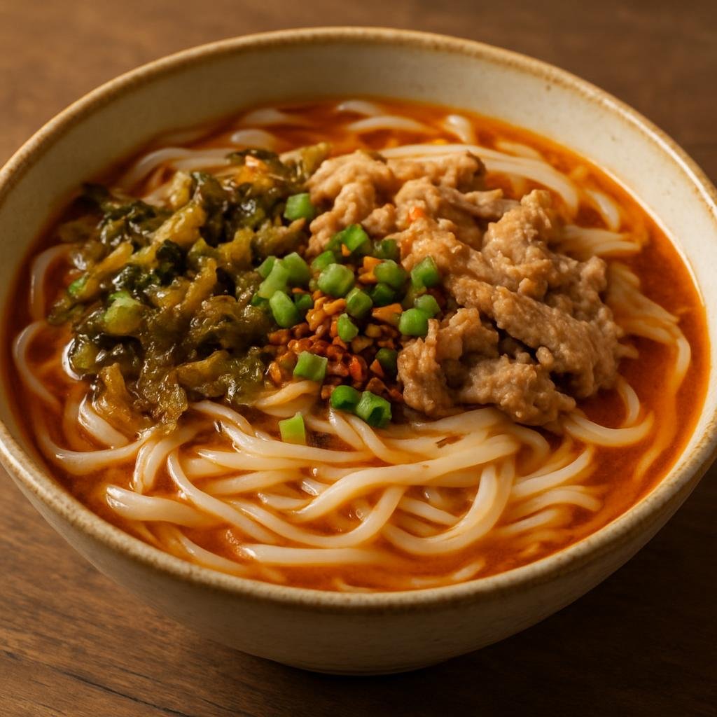 Entree: China – Guangxi – 南宁老友粉 ➤ Nánníng Lǎoyǒu Fěn (Spicy-sour rice noodle soup from Nanning with pickled vegetables and pork) recipe
