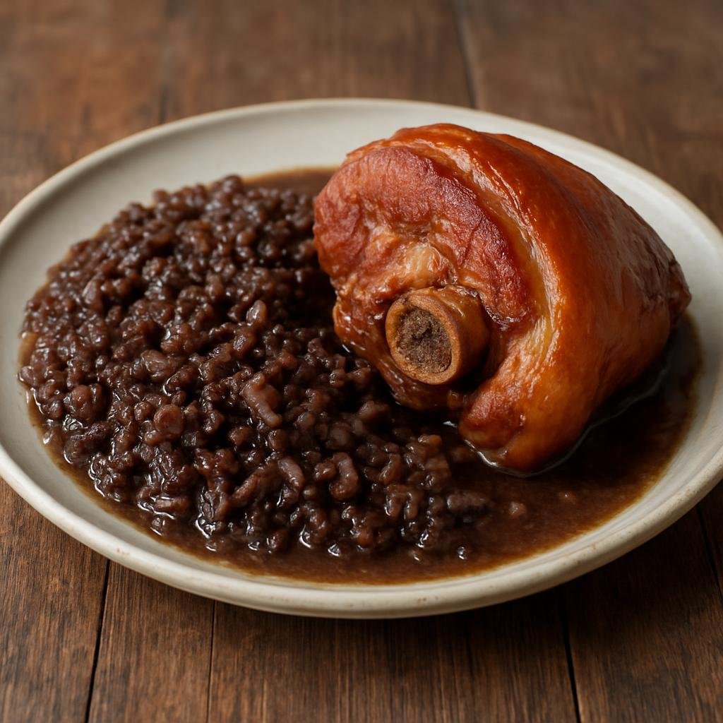 Entree: Italy – Friuli-Venezia Giulia – Brovada e Muset (Braised fermented turnips in grape must accompanied by boiled or smoked pork knuckle) recipe