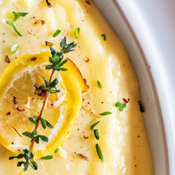 Side Dish: United States – Creamy Parmesan Polenta with Thyme and Lemon Zest recipe