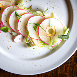 Appetizer: United States – Endive, Apple and Radish Salad with Dijon-Caper Vinaigrette recipe