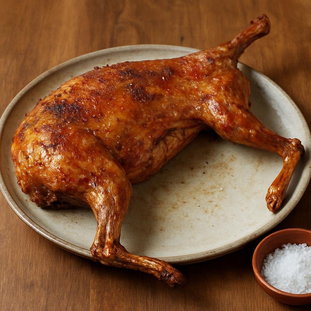 Entree: Spain – Cantabria – Lechazo Asado (Slow-roasted suckling lamb seasoned simply and roasted until tender with crisped skin) recipe