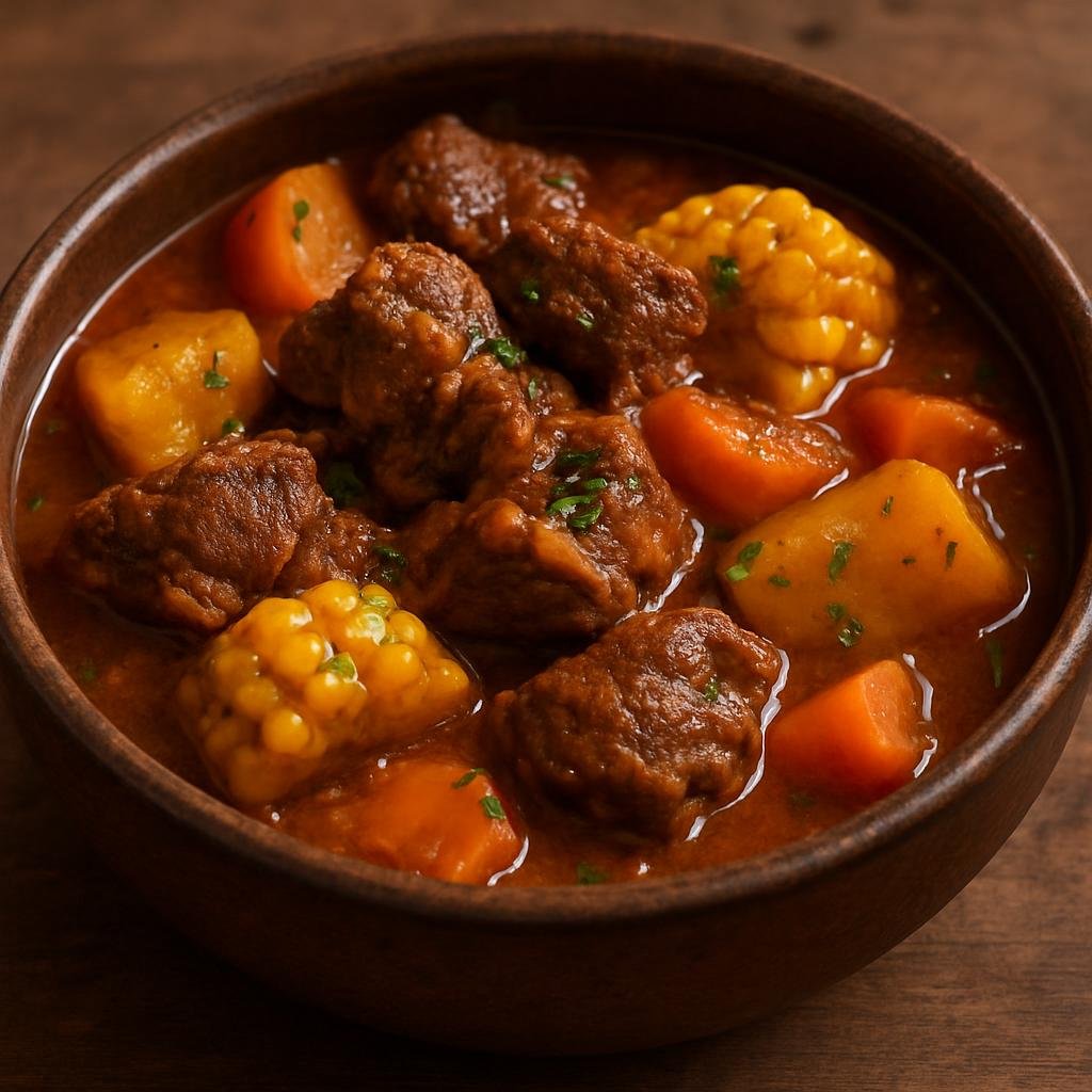 Entree: Argentina – Northwest Argentina – Cazuela de Cabrito (Slow-simmered young goat stew with Andean potatoes, corn, and warm regional spices) recipe