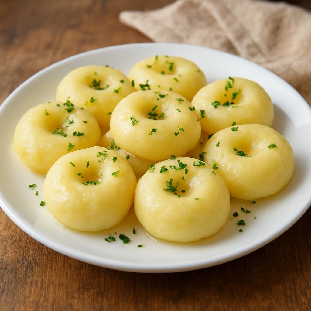 Entree: Poland – Silesia – Kluski Śląskie (Small Silesian potato dumplings made from mashed potatoes and potato starch) recipe